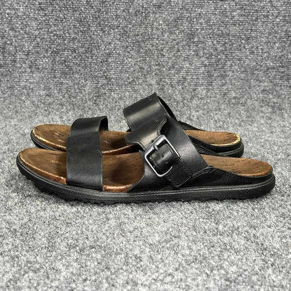 Merrell Around Town Sandals Women's Size 8 Black Leather Buckle Strap Slides - Picture 4 of 12